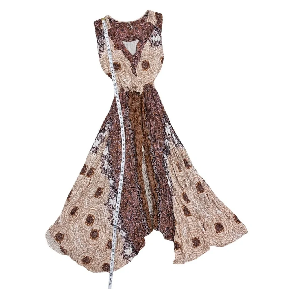 Free People Mexicali Rose Maxi Dress SZ XS Bohemian Feminine Coquette READ